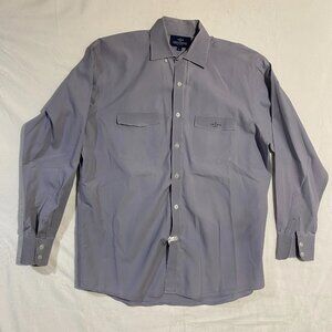 Lucchese Bootmaker Button-Up Shirt Mens L Light Gray Western Long Sleeve